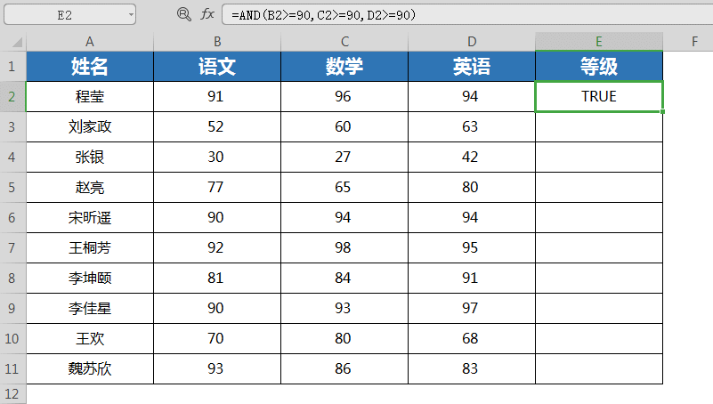 Excel表格技巧—快速掌握AND函数
